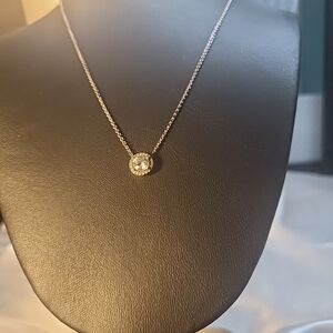 SOLD! P7. PANDORA 925 Sterling with Halo Cubic Zirconias Necklace 17"